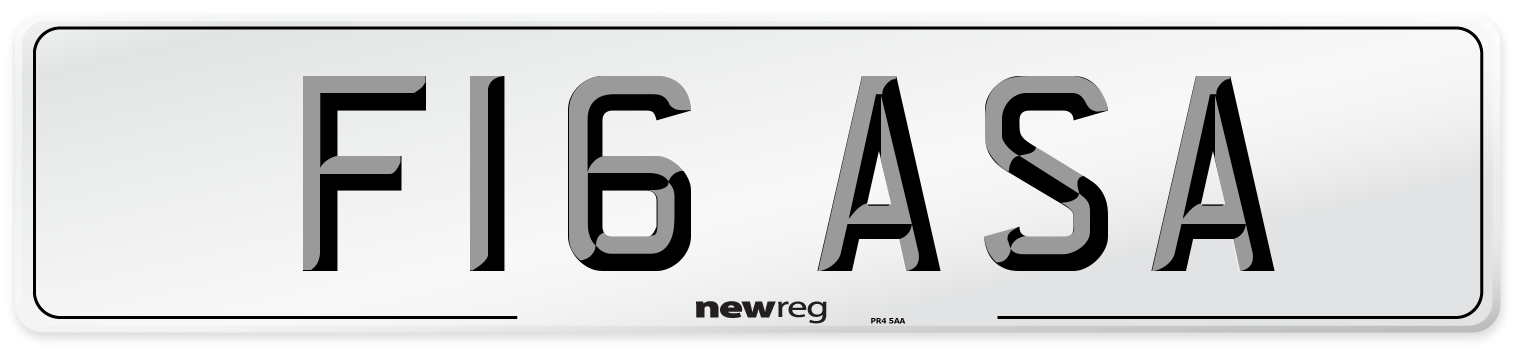 F16 ASA Number Plate from New Reg